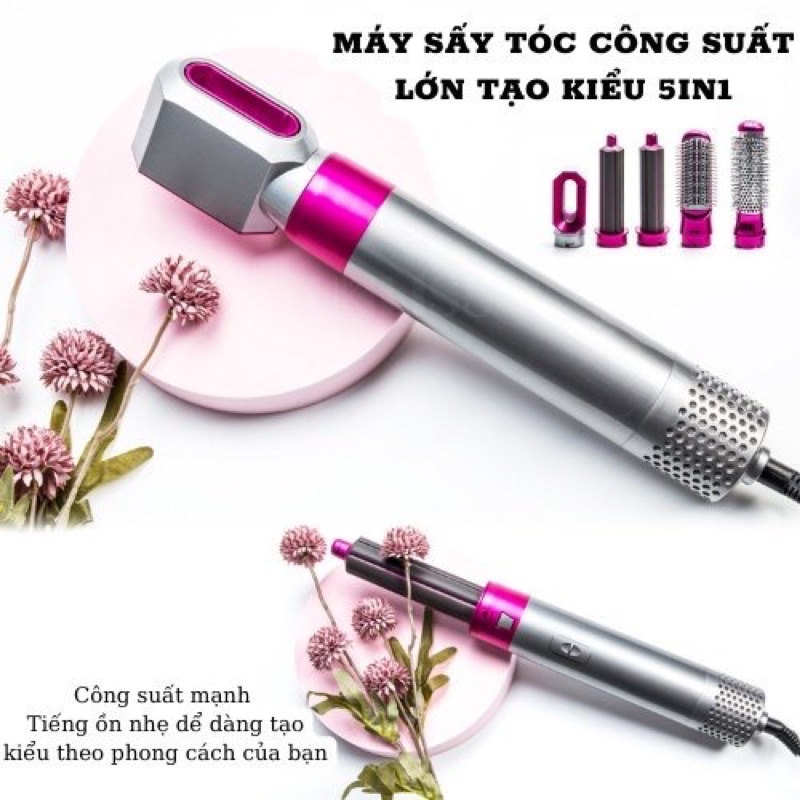 Máy Làm Tóc 5 In 1; Máy Sấy Tóc Tạo Kiểu Styler, Máy Uốn Duỗi Tóc Kết Hợp Lược Chải Tóc 5 In 1