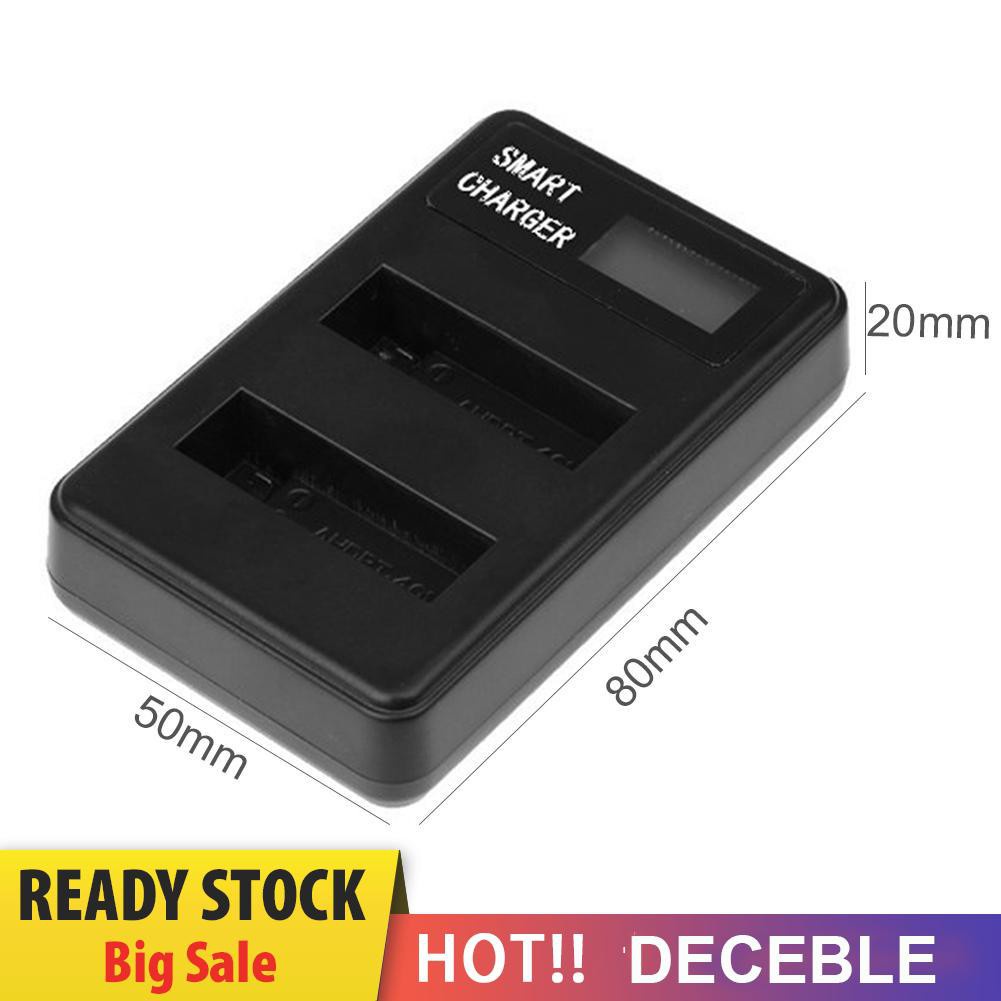 Deceble AHDBT-401 LCD Dual Port USB Battery Charger for GoPro Hero 4 Action Camera