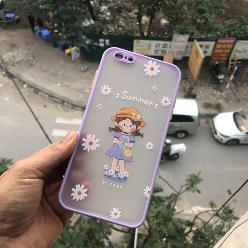 Ốp lưng iphone bảo vệ camera cô gái nhỏ viền tím 6/6s/7/8/plus/x/xs/xr/xs max/11/pro/pro max/12 - Alo Shop