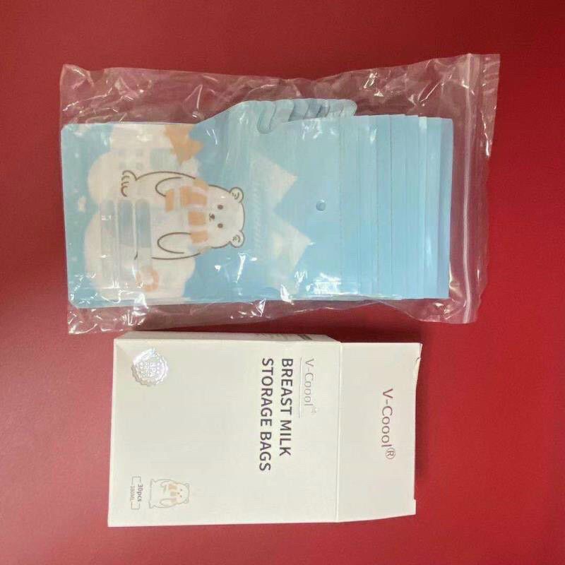 (Dung tích 180ml/Hộp 30 túi) Túi trữ sữa mẹ VCOOOL nhựa nguyên sinh an toàn cho bé có vòi rót nhiều dung tích