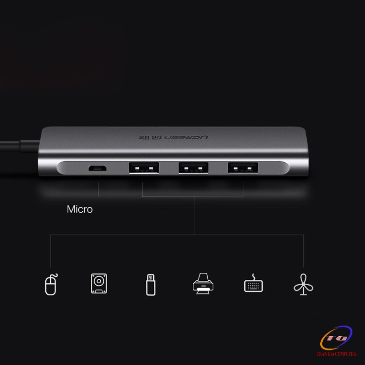 Bộ chia cổng USB Type-C sang 4 cổng USB 3.0 Ugreen 50979