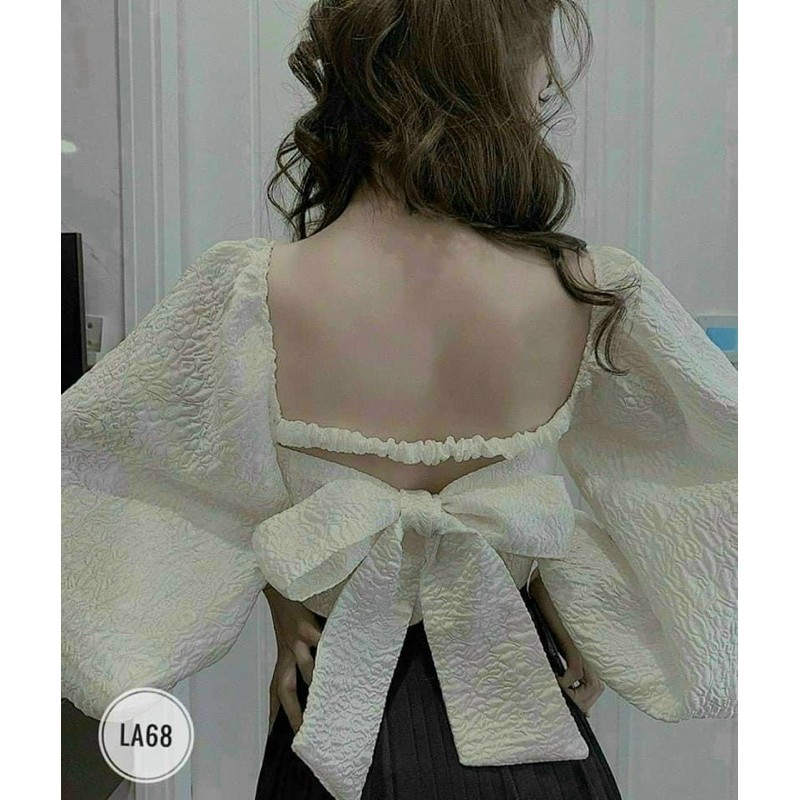 ÁO TAY BỒNG CỘT NƠ SAU CÓ MÚT NGỰC M5 | BigBuy360 - bigbuy360.vn