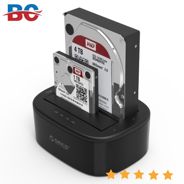 Đế ổ cứng 2 khe cắm: 3.5" và 2.5" SATA 3 USB 3.0 ORICO 6228US3-C  | docking orico chính hãng