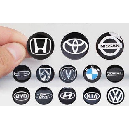 Miếng đệm cửa logo Honda cao su Toyota BMW Mercedes nhựa chống sốc xe hơi ô tô dán cánh tay nắm hình tròn giảm chấn