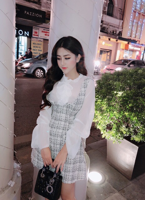 Set váy dạ + áo bèo xinhhhhhhh