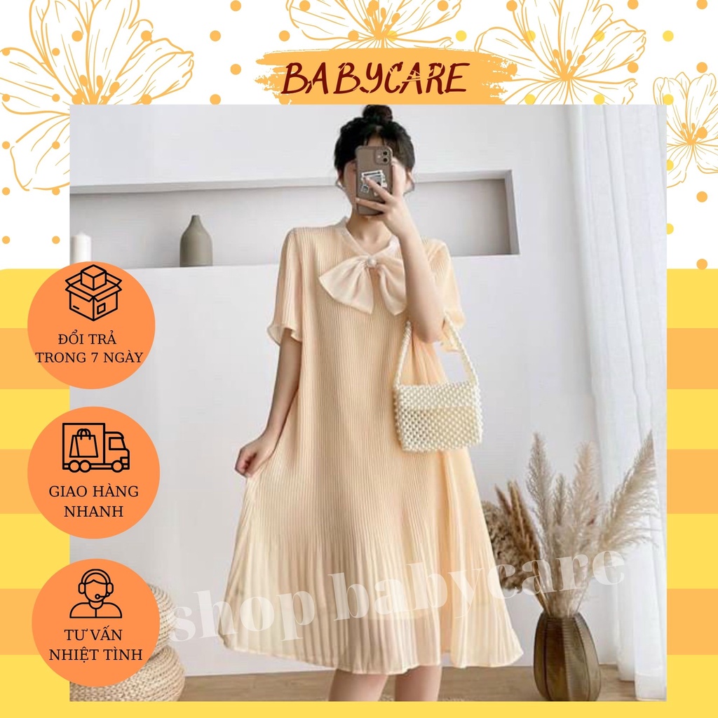 VÁY BẦU DẬP LY SANG CHẢNH THIẾT KẾ CỔ NƠ XINH XẮN-ĐẦM BẦU CÔNG SỞ CHẤT VOAN ĐẸP