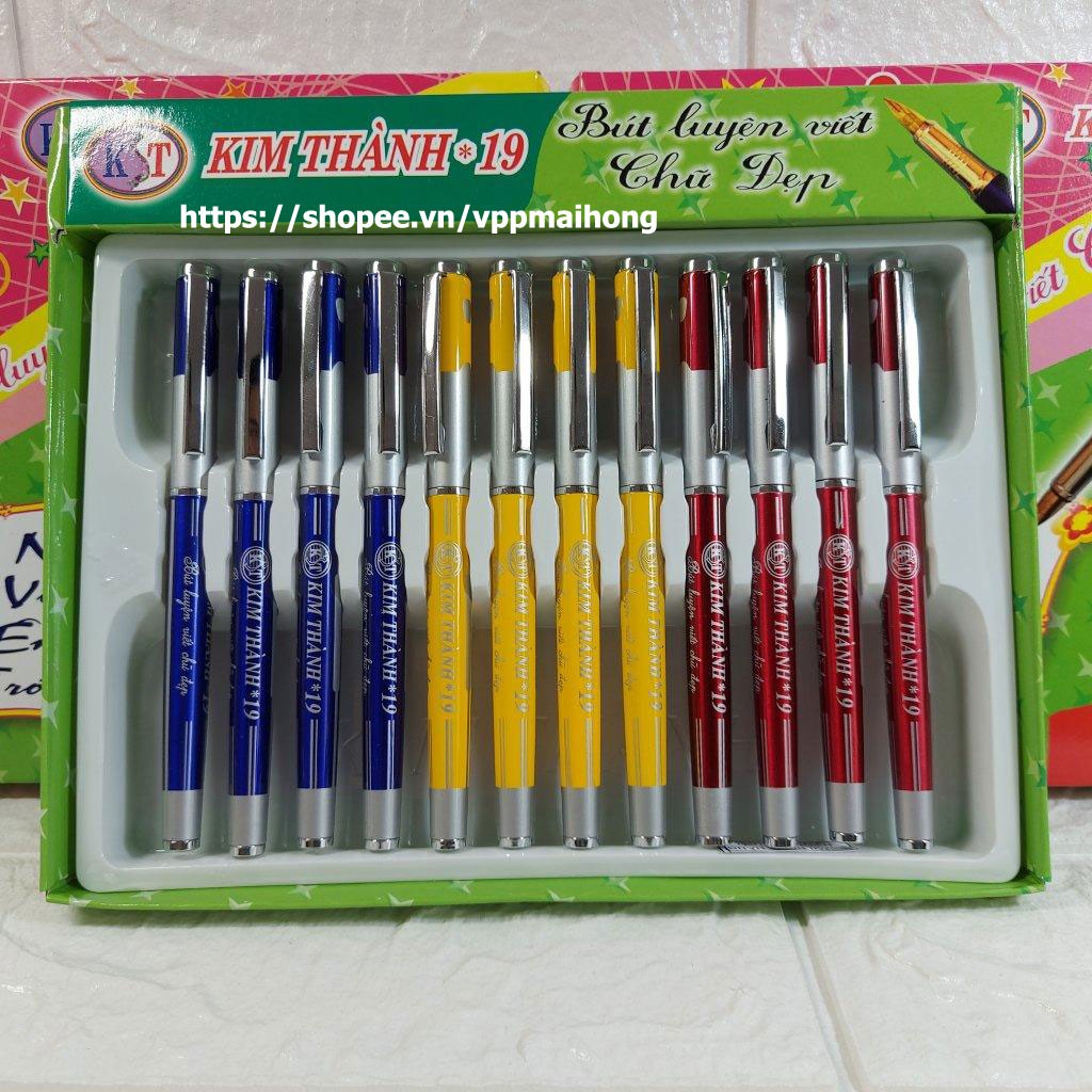 Hộp 12 chiếc bút máy luyện chữ Kim Thành 19 nét nhỏ