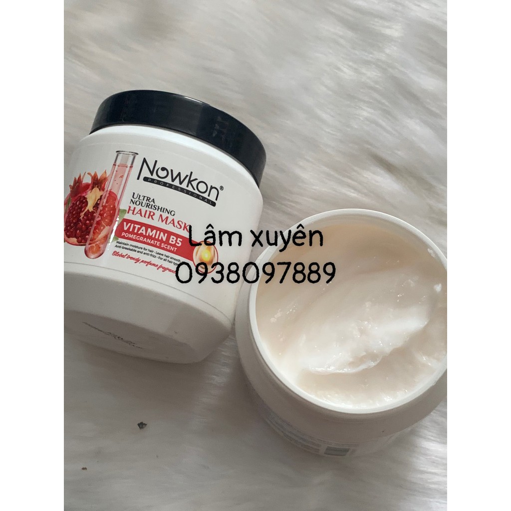 Hấp dầu hoa sen CHÍNH HÃNG Nowkon 500ml cung cấp vitamin B5 dưỡng ẩm tóc mềm mượt, phục hồi tóc hư tổn,giúp tóc óngả