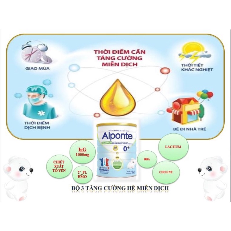 Sữa bột Alponte Colostrum 0+ 1+ 2+ 800g