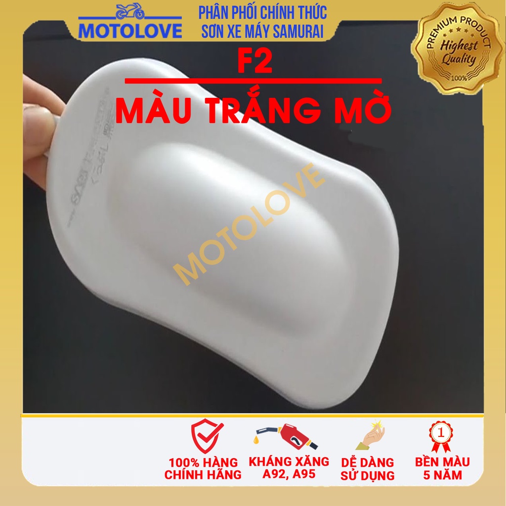 Sơn Samurai màu trắng mờ F2 cao cấp nhập khẩu từ Malaysia.