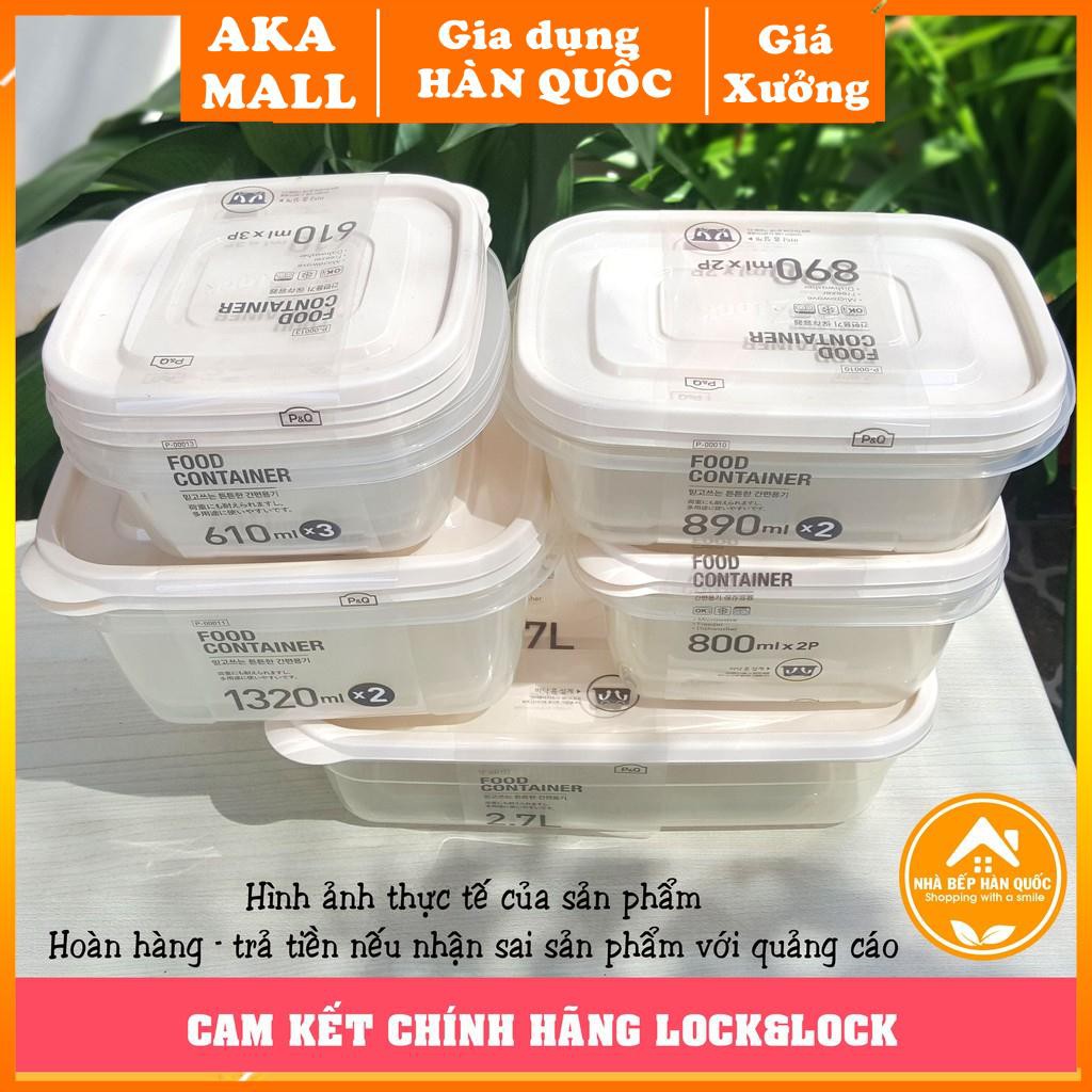 Bộ hộp nhựa đựng thực phẩm, hộp bảo quản thực phẩm bảo quản Lock and Lock 520ml, 610ml, 1320ml, 2700ml [Chính hãng] .