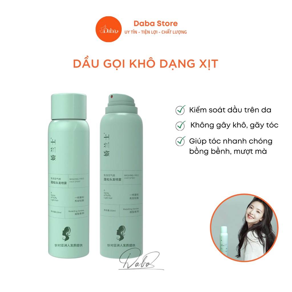 Dầu gội khô , tạo phồng tóc bồng bềnh , xịt dầu gội khô bỏ túi tiện lợi