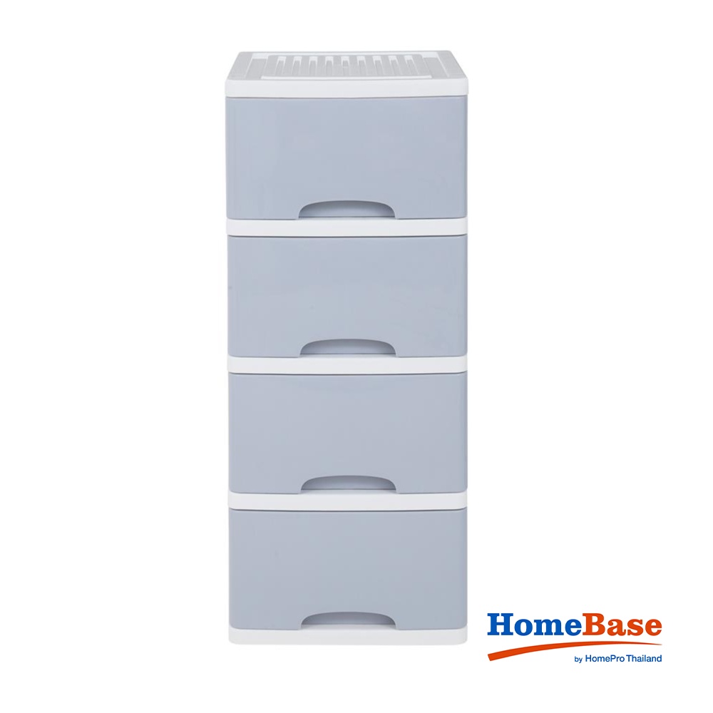 HomeBase STACKO Tủ nhựa 4 tầng KS-514G Thái Lan W36xH87xD43.5cm màu trắng/xanh dương