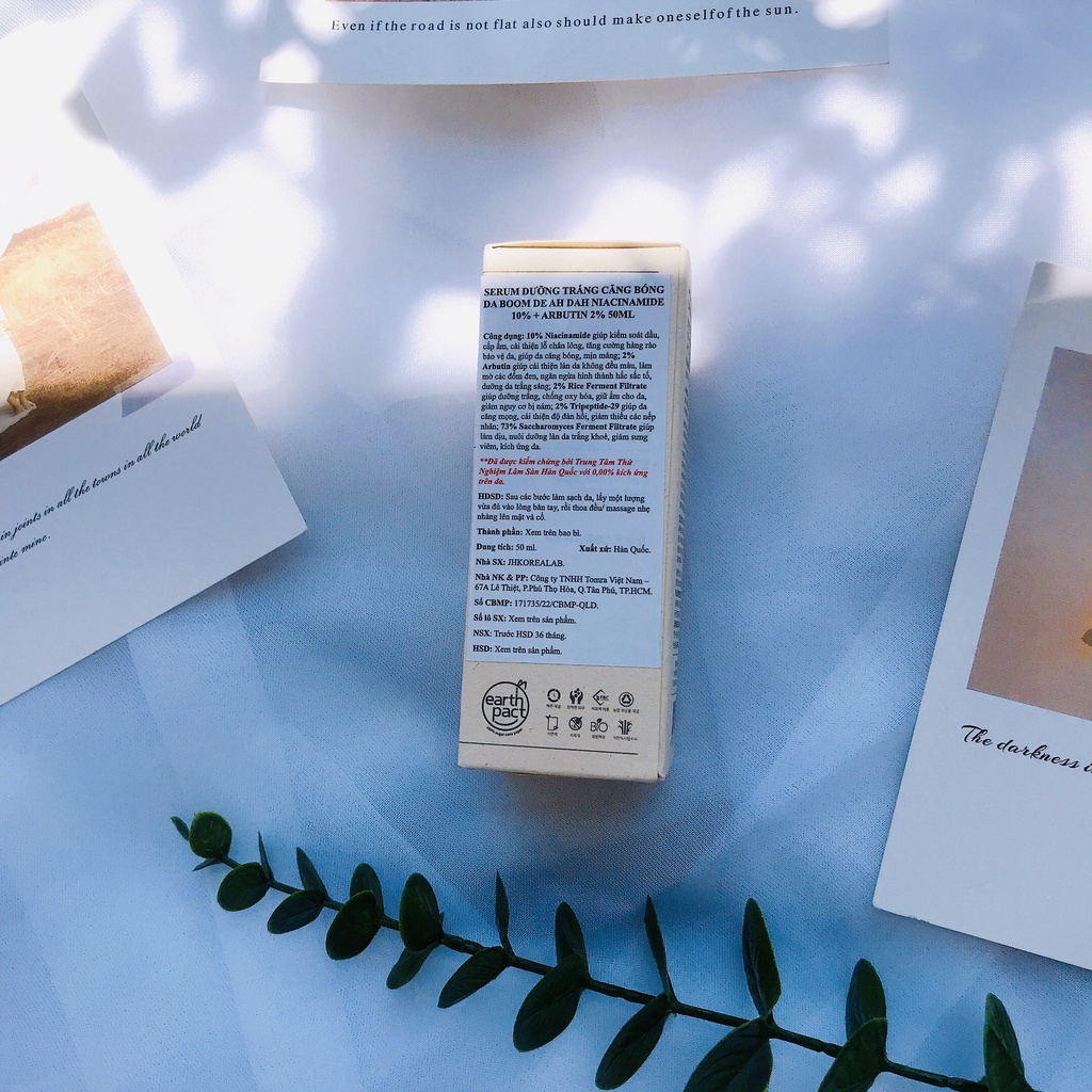 Serum Dưỡng Trắng Căng Bóng Da Boom De Ah Dah Niacinamide 10% + Arbutin 2% Ampoule 50ml