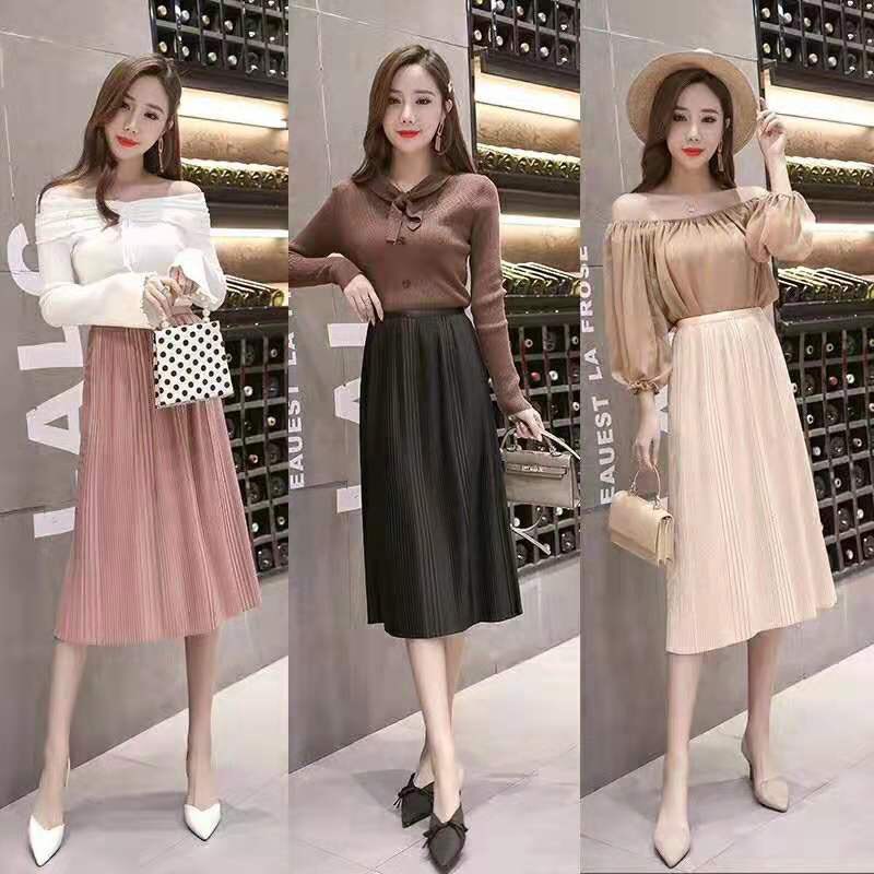 Chân Váy Dáng Dài Xếp Ly Phong Cách Thanh Lịch Dành Cho Nữ