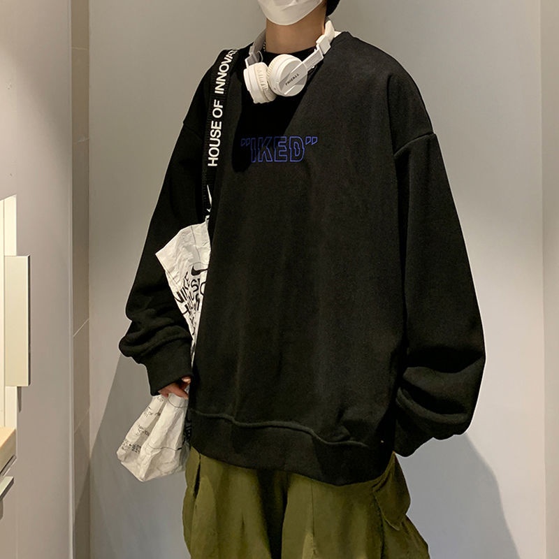 Áo nỉ sweater cổ tròn dáng rộng thời trang mùa thu đông dành cho nam