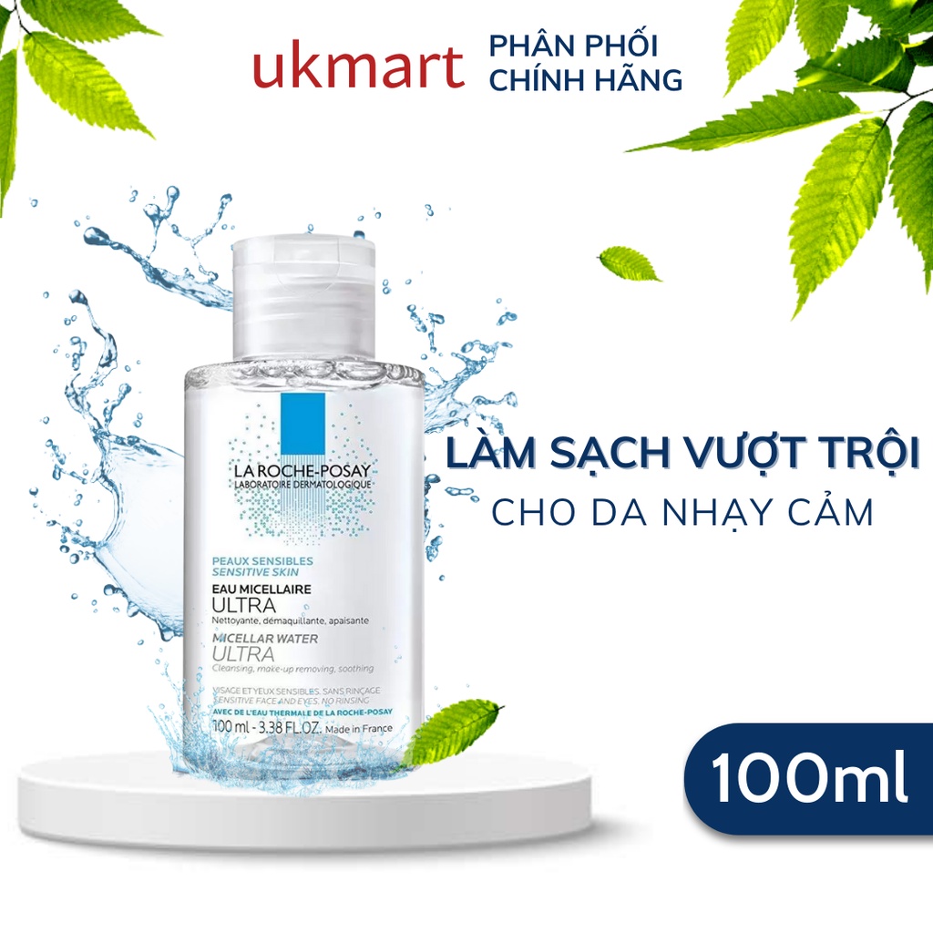 Nước làm sạch sâu và tẩy trang cho da nhạy cảm La Roche-Posay Micellar Water Ultra Sensitive Skin 100ml