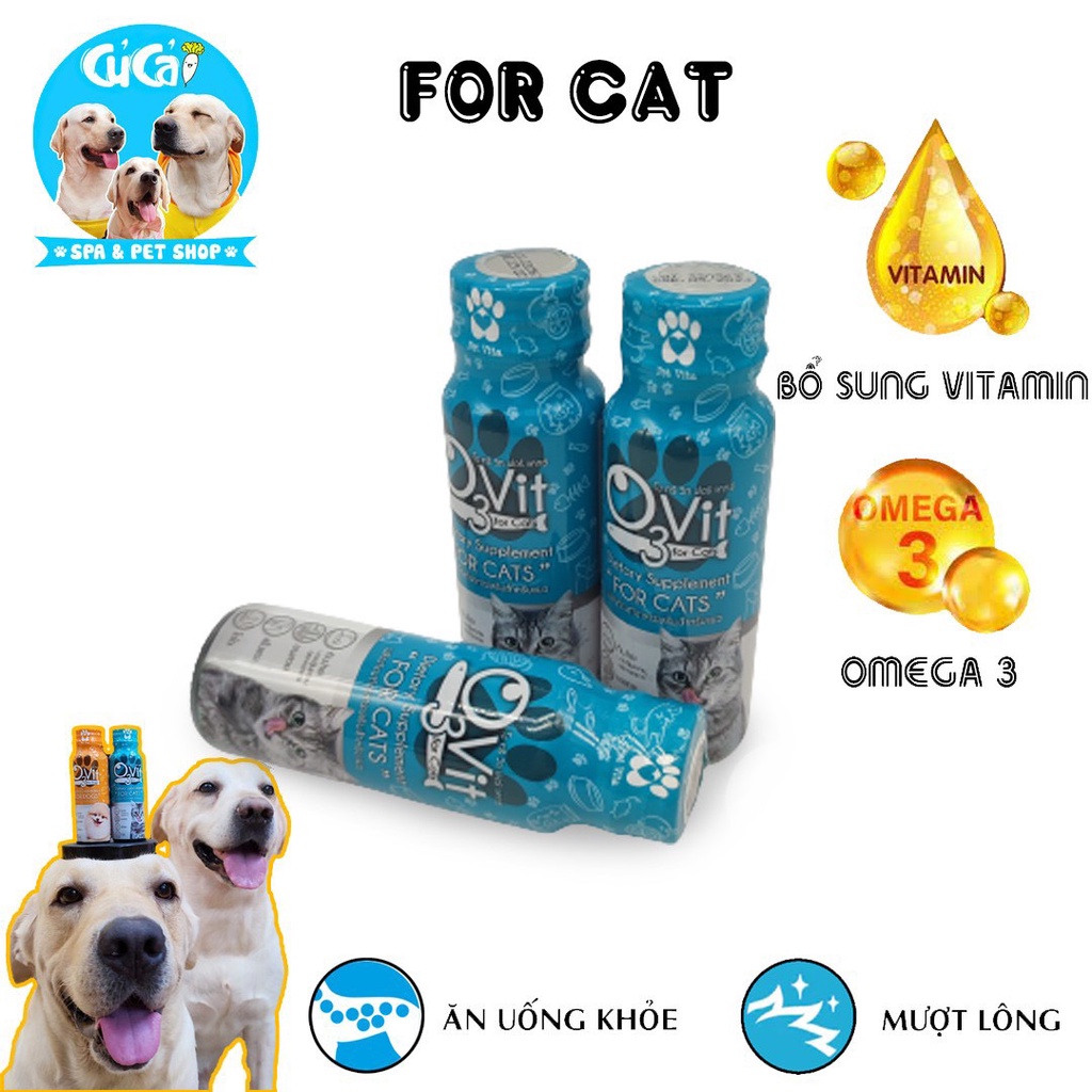 Siro ăn ngon O3vit 50ml bổ sung vitamin và omega-3 cho chó mèo, siro kích thích ăn ngon miệng chó mèo - Củ Cải Pet Shop