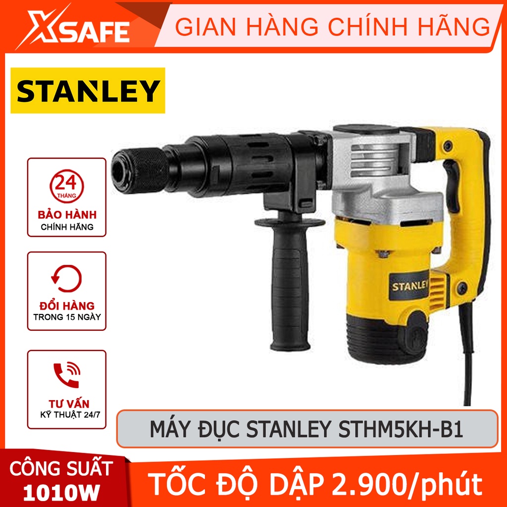 Máy khoan cầm tay STANLEY STHM5KHV-B1 Máy đục bê tông, công suất 1110W, tốc độ đập 2900 vòng/phút, chuyên dùng khoan lỗ