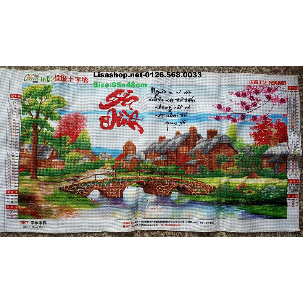 Tranh thêu GIA ĐÌNH (thêu rùi)95x48cm