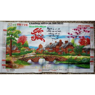 Tranh thêu gia đình 95x48cm