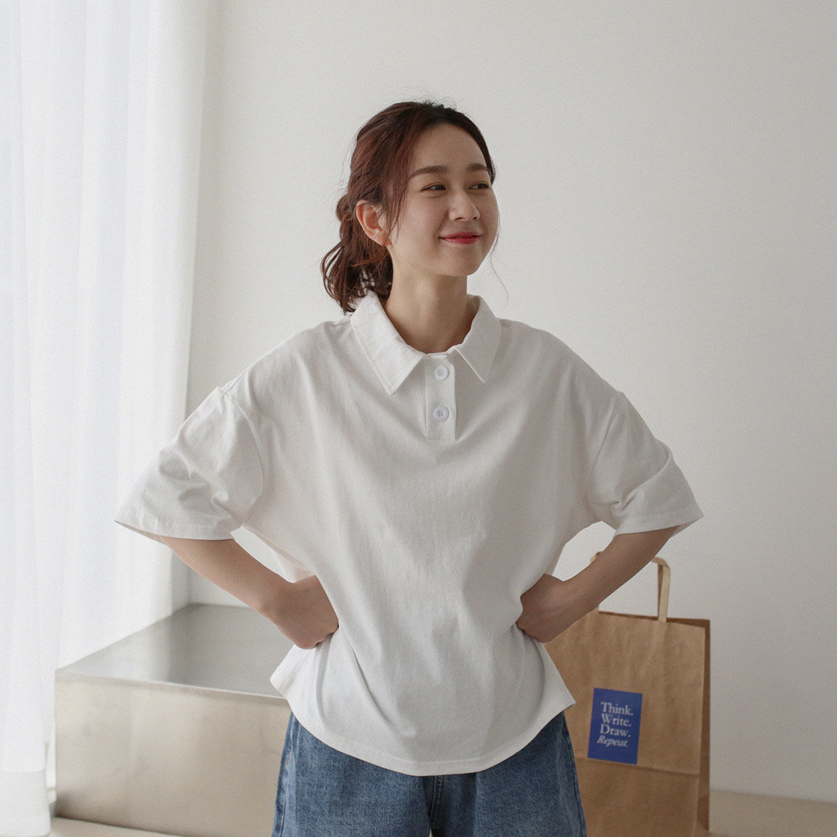❤️❤️Áo Thun Nữ Ngắn Tay Cổ Bẻ Thời Trang Hàn 2021 | BigBuy360 - bigbuy360.vn