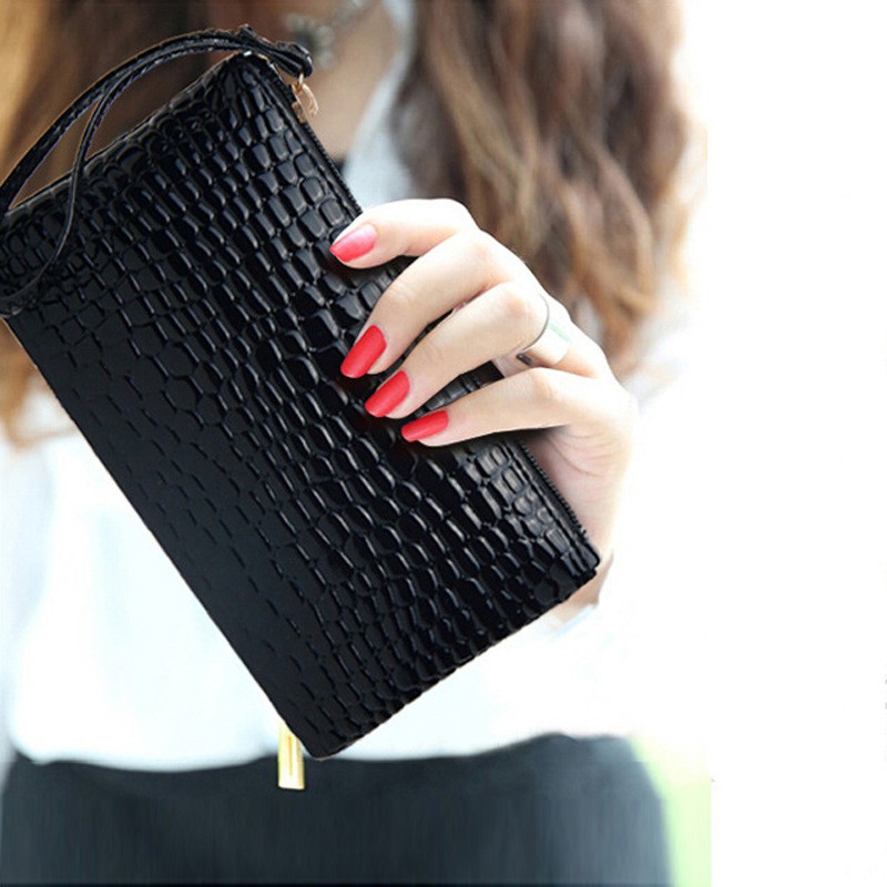 Ví Thời Trang Họa Tiết Giả Da Cá Sấu Thời Trang Dành Cho Nữ