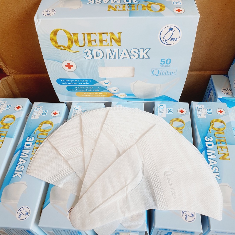 Hộp Khẩu Trang 3D Queen Mask- Hộp 50 Cái