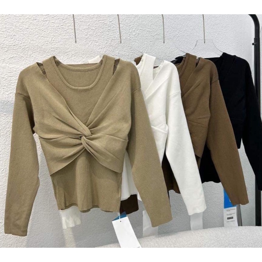 Sét áo tay dài, cặp ba lỗ, vải gân, Y30