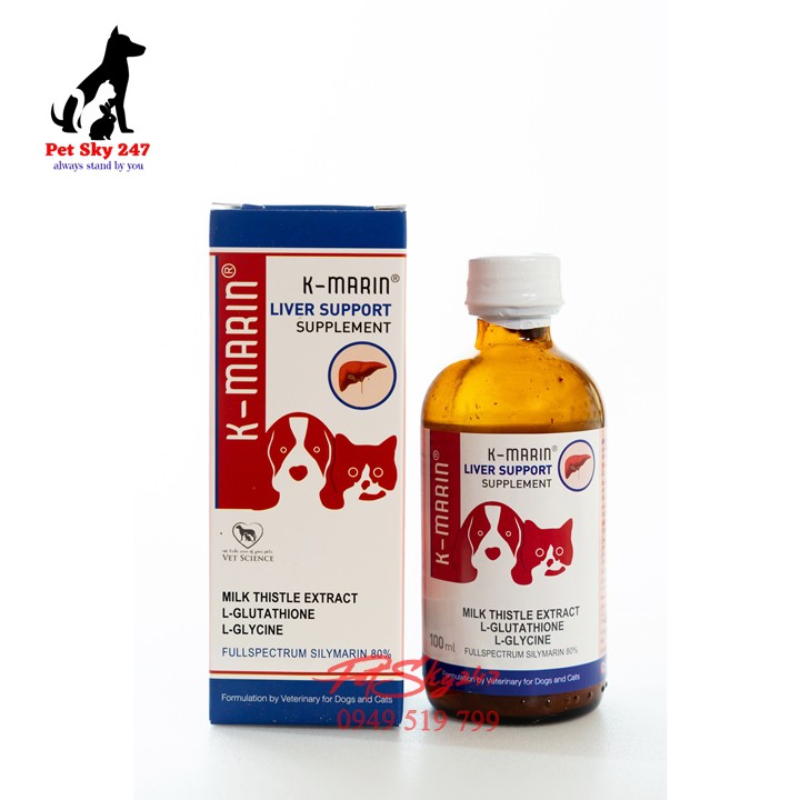 Thực Phẩm Chức Năng Bổ Gan Vitamin K-Marin Dạng Nước Cho Chó Và Mèo Chai 100ml
