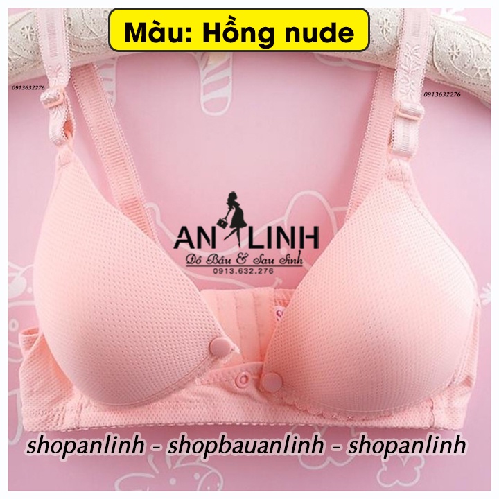 Áo lót ngực bầu cho con bú cotton thông hơi không gọng nâng ngực đồ lót chip bà bầu A88