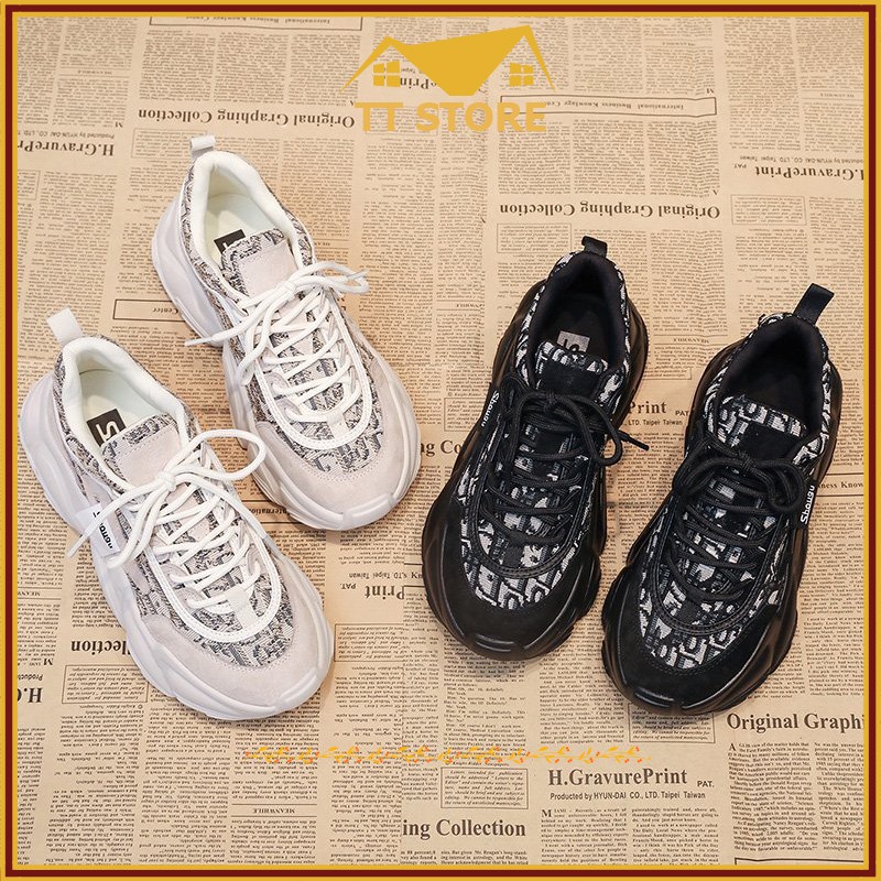 GIÀY SNEAKERS NỮ 2 MÀU. ĐỘN ĐẾ 5PHÂN TĂNG CHIỀU CAO. TRẺ TRUNG NĂNG ĐỘNG,DỄ PHỐI ĐỒ.