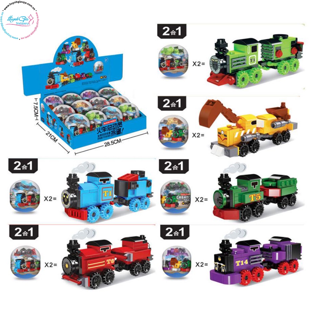 Đồ chơi lắp ráp mô hình toa xe lửa 6in1