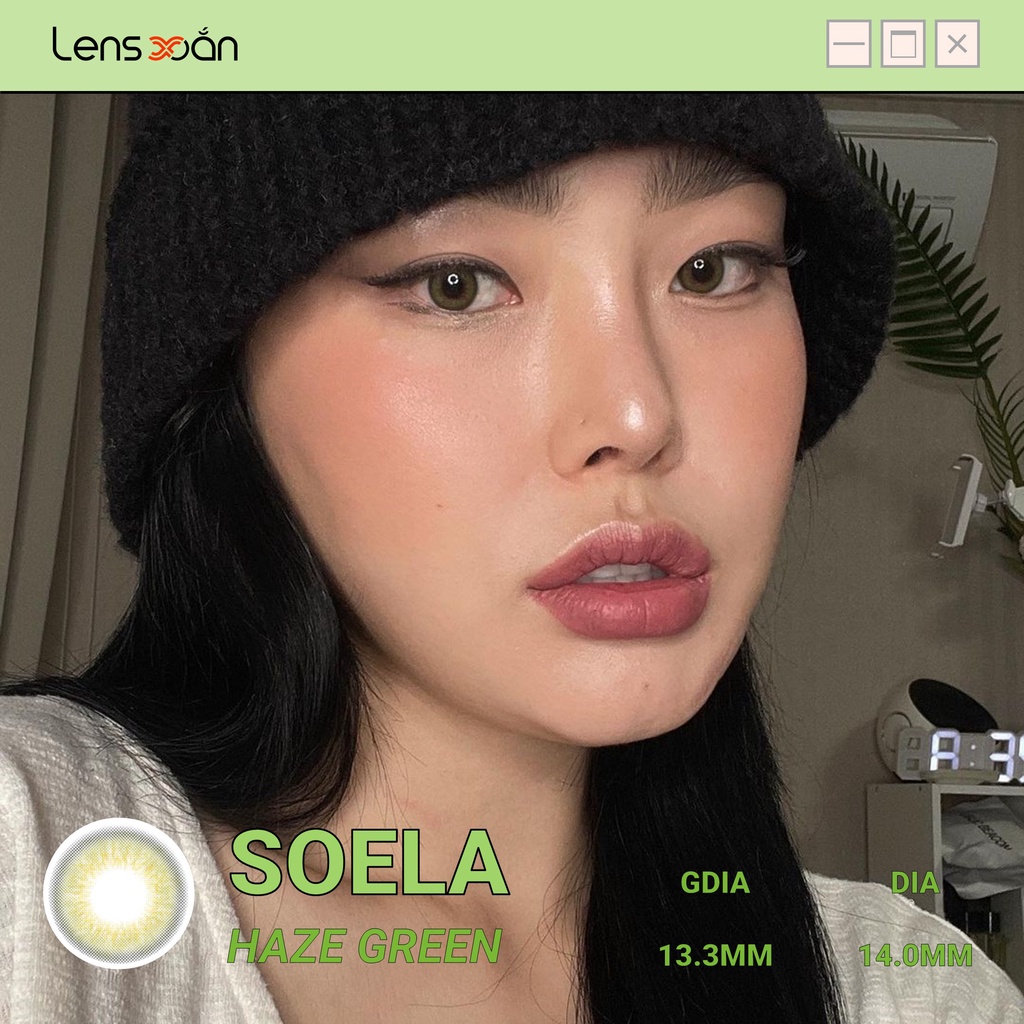 KÍNH ÁP TRÒNG SOELA EYE HAZE GREEN CỦA ISHA : Lens xanh khói tự nhiên  | Lens Xoắn (GIÁ 1 CHIẾC, ĐỌC LƯU Ý KHI ĐẶT)