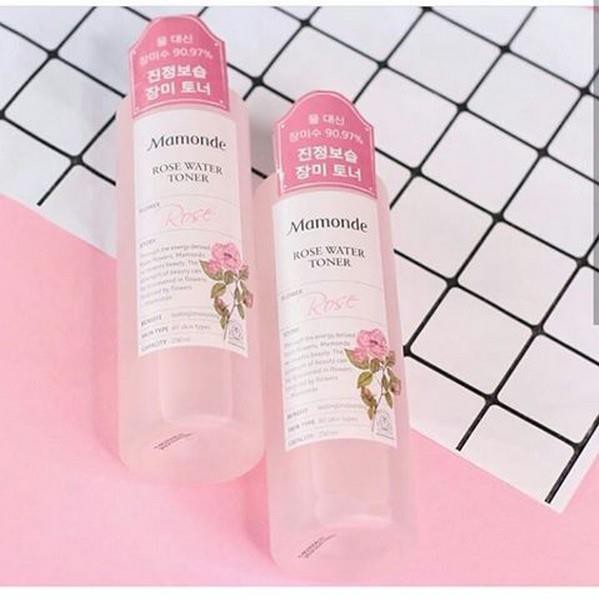 Nước hoa hồng Mamonde dưỡng ẩm cấp nước Rose Water Toner 250ml Hàn Quốc