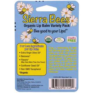 Son dưỡng hữu cơ Sierra Bees (vỉ 4 thỏi)