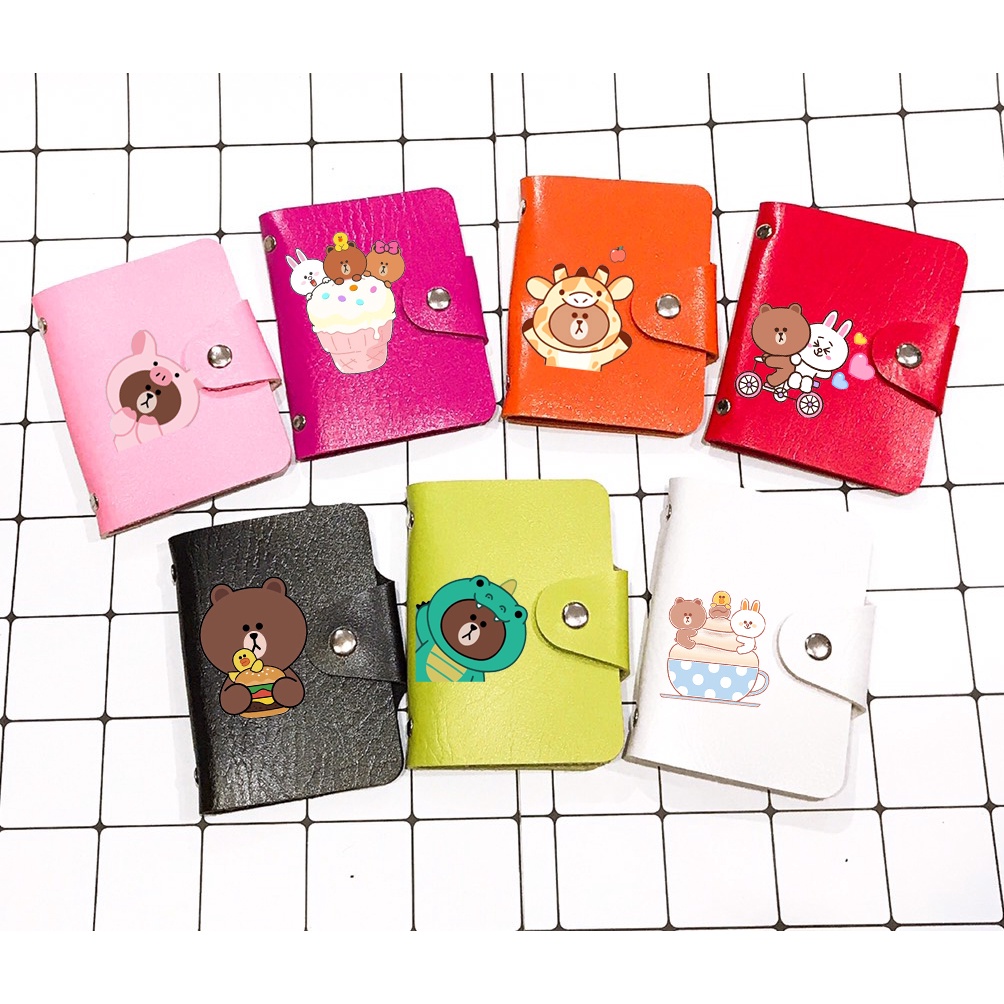 Bao đựng card Ba anh em gấu BDCI3 molang gấu brown tonton khủng long hoàng đế mèo capoo hổ mập gấu thỏ cherie berie