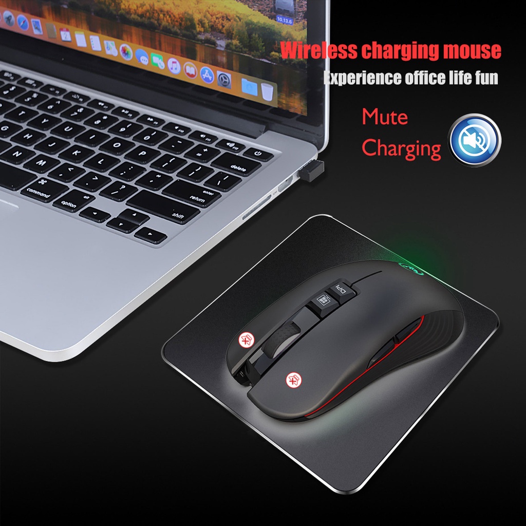 Chuột không dây chơi game HXSJ T30 Wireless 2.4GHz (USB &amp; TYPE C) DPI 2400 cho laptop, văn phòng gaming- Hàng Chính Hãng