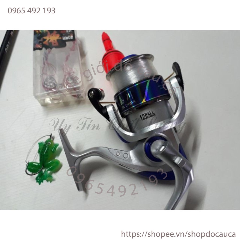 Bộ cần 2 khúc đặc và máy kèm phụ kiện ( rẻ vô địch )