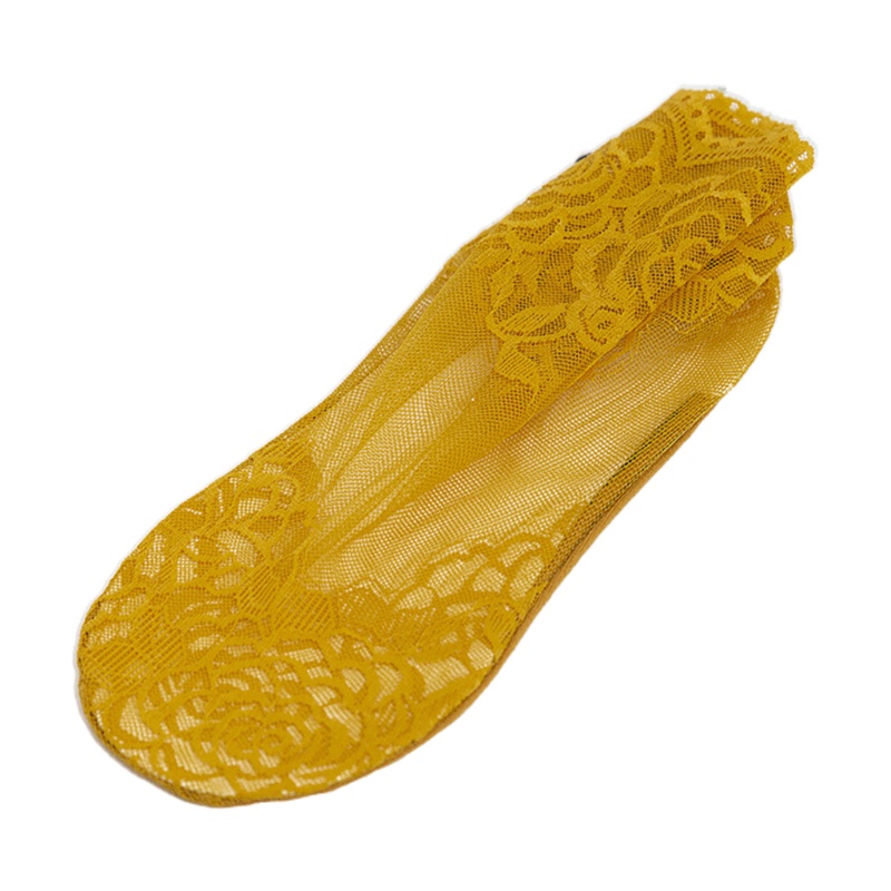 Youyo Đôi Vớ Lưới Xuyên Thấu Màu Trơn Phối Ren Hoa Siêu Mỏng Chống Trượt Gợi Cảm Cho Nữ