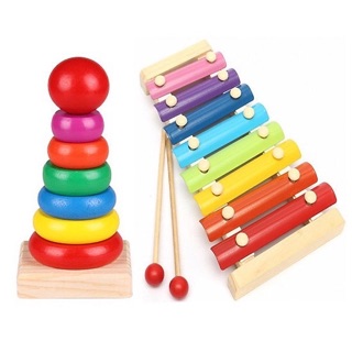 Combo 2 món đồ chơi bằng gỗ cho bé