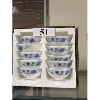 BỘ 10 CHÉN HOA VĂN CAO CẤP - CHÉN SỨ TRÁNG MEN