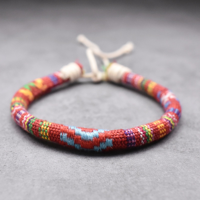 Boho Chủ Đề Vòng Tay Retro Handmade Họa Tiết Dân Tộc Nhiều Màu Sắc Dây Dệt Bện Bohimia Tình Bạn Vòng Tay Nam Nữ