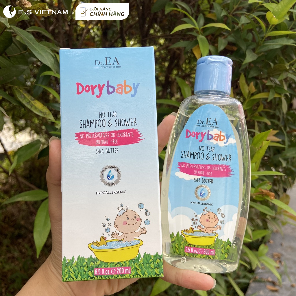 Sữa Tắm Gội Toàn Thân cho bé Dr.EA DORY BABY 200ml Dịu Nhẹ, Không Cay Mắt An Toàn Lành Tính