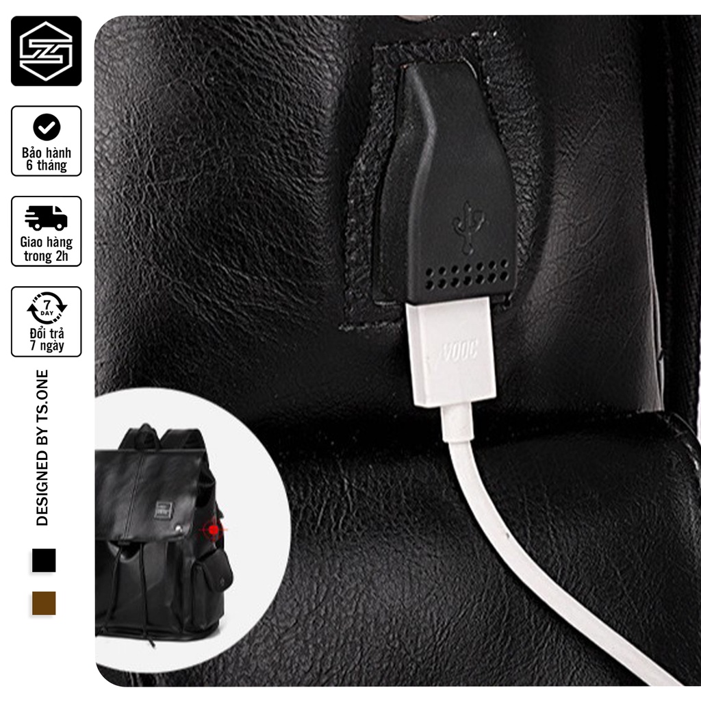 Balo da nam, Balo thời trang đi học unisex TS.ONE, size 30*40cm cao cấp BLD2
