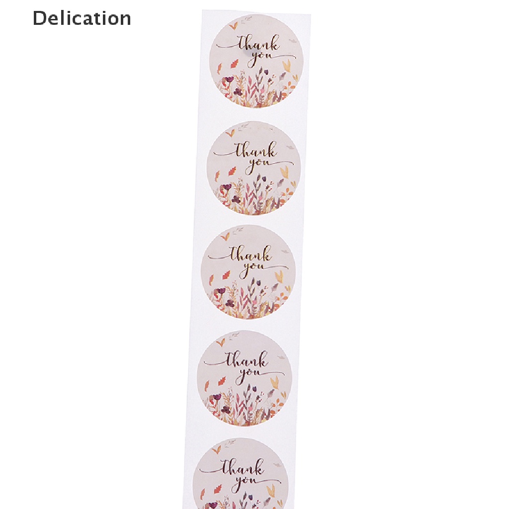 Cuộn 500 miếng dán in chữ Thank You họa tiết xinh xắn dùng trang trí
