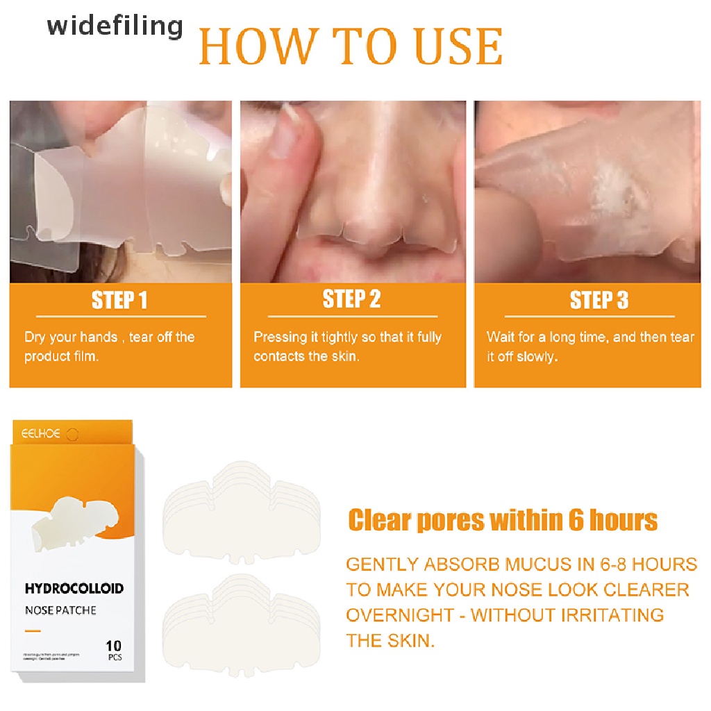 [Hàng mới về] Set 10 miếng dán mũi lột mụn đầu đen hydrocolloid làm sạch sâu se khít lỗ chân lông chăm sóc làn da
