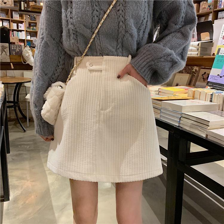 Chân Váy Nhung Kẻ Màu Sắc Thời Trang Mùa Thu Hàn Quốc Dành Cho Nữ