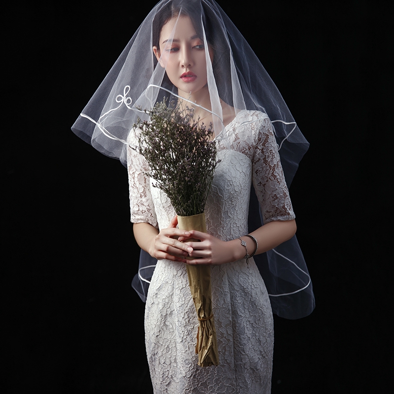 Khăn Voan Cô Dâu 1 Lớp Màu Trắng Thanh Lịch