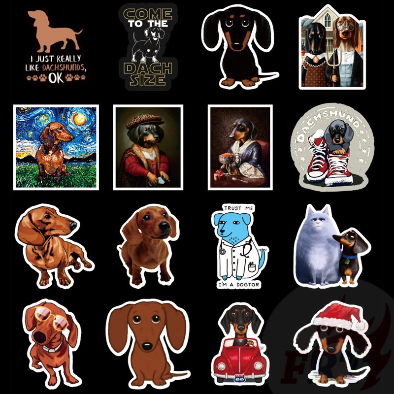 ❉ Dachshund Series 01 - Cute Pets Dogs Stickers ❉ 50Pcs/Set DIY Fashion Mixed Luggage Laptop Skateboard Doodle Decals Stickers